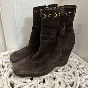 The Original Car Shoe by Prada designer suede wedge boots